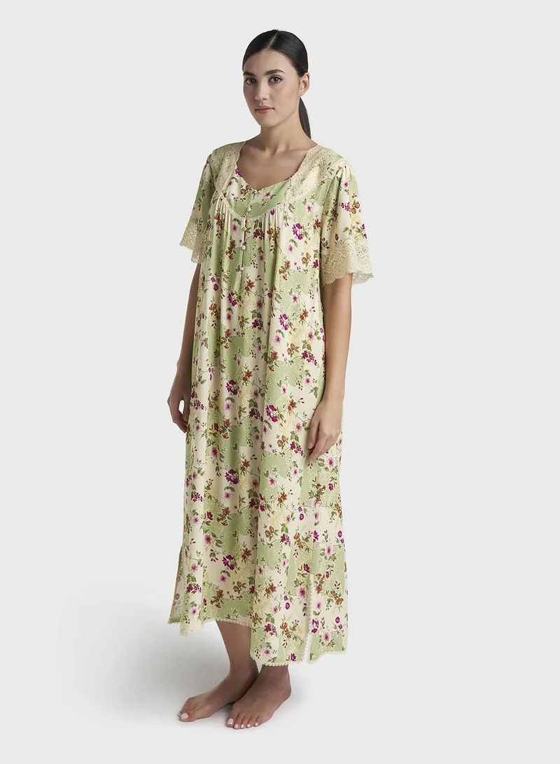 Kashkha  Multicolour Print Rayon Mini Nightwear Dress (CNH502) for Women | Best Price UAE