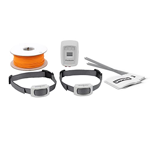 PetSafeClassic InGround Fence for Dogs and Cats from The Parent Company of Invisible Fence Brand Includes 2 Collars and 500 ft of Wire Expandable Coverage up to 5 Acres