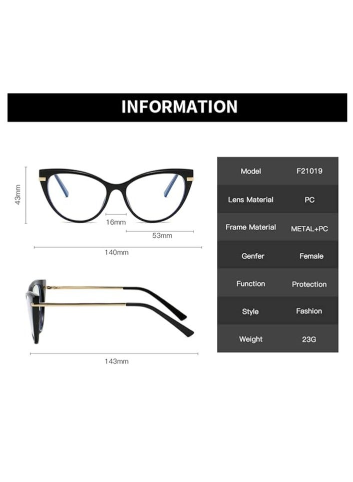 Blue Light Blocking Glasses Women Anti Eye satrain Computer Cat eye Eyeglasses Cateye Clear Frame - Image 3