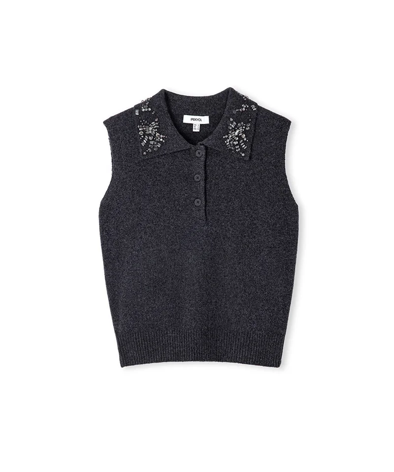 Ipekyol  Embellished Collar Knit Top for Women | Best Price UAE