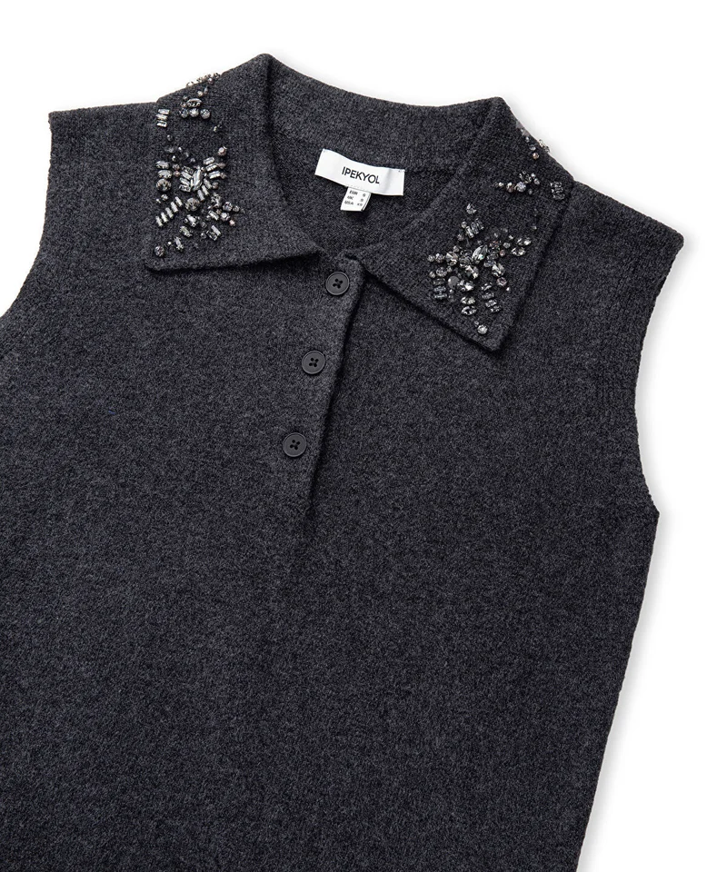 Ipekyol  Embellished Collar Knit Top for Women | Best Price UAE
