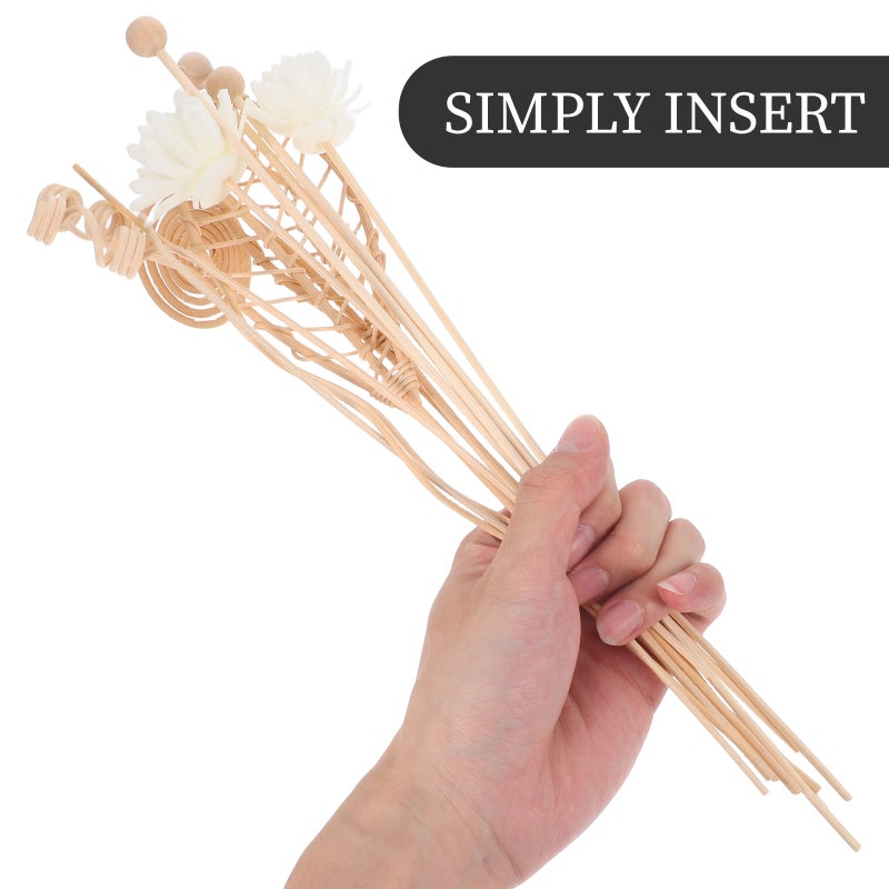24 pcs Diffuser Sticks Natural Rattan Flower Fragrance Set Replacement Home Decor - Image 2