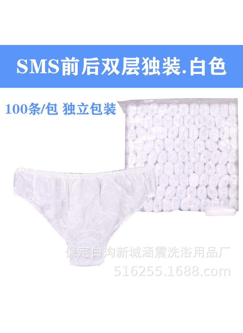 Generic Disposable paper sweat steaming underwear individually packaged thickened non-woven underwear for beauty salon for travelWhite front and rear double independent packaging shot one White front and rear double independent packaging shot one 