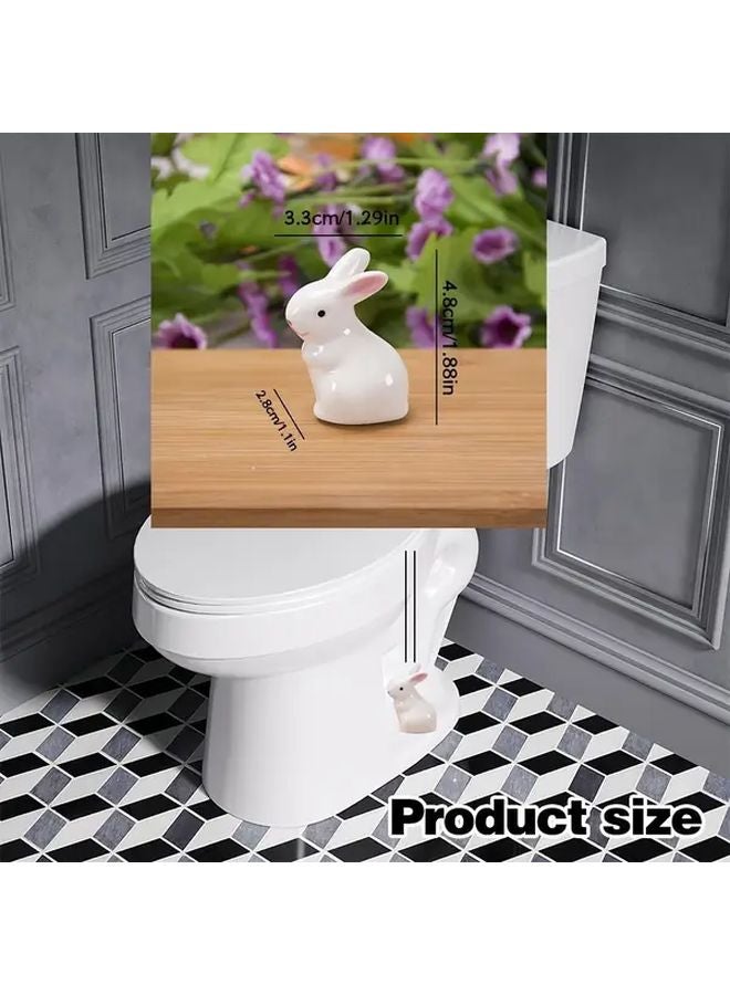 أغطية براغي المرحاض البيضاء 2 قطعة ملحقات الحمام ذاتية اللصق بتصميم حيواني - Image 4