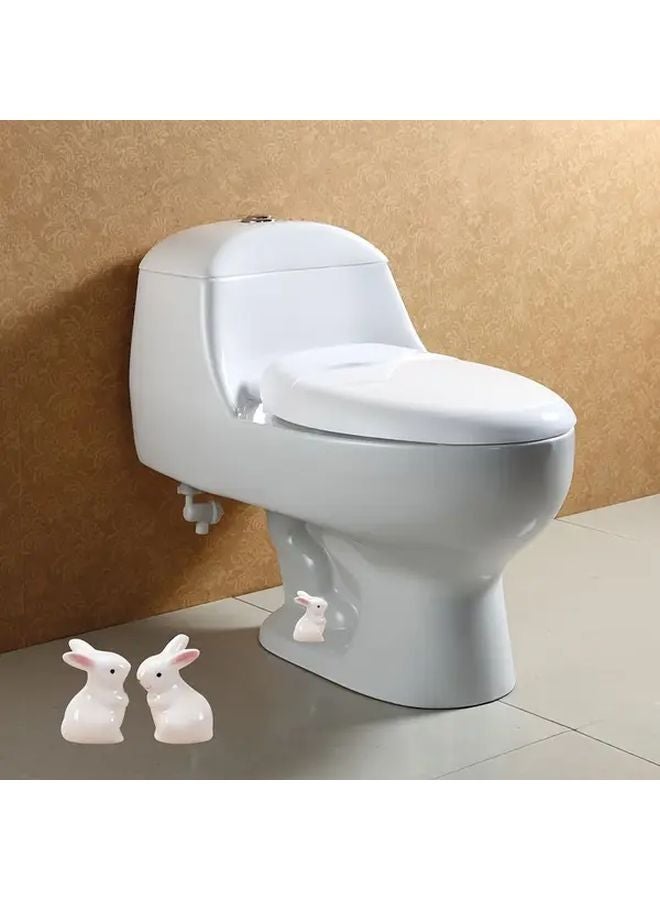 أغطية براغي المرحاض البيضاء 2 قطعة ملحقات الحمام ذاتية اللصق بتصميم حيواني - Image 5