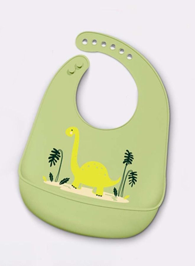 VInedi Children's Silicone Bibs Cartoon Printing Food Grade Thin Baby Rice Pouch Silicone Bibs