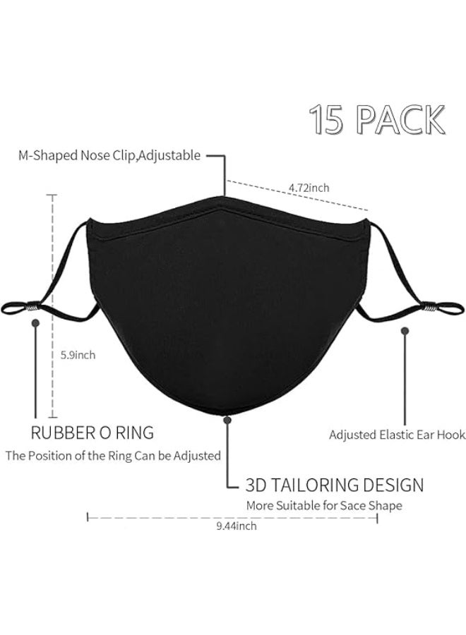 Black Reusable Breathable Cloth Face Protection，Adjustable Washable Male and Women Fashion Face Protection Cover - Image 5