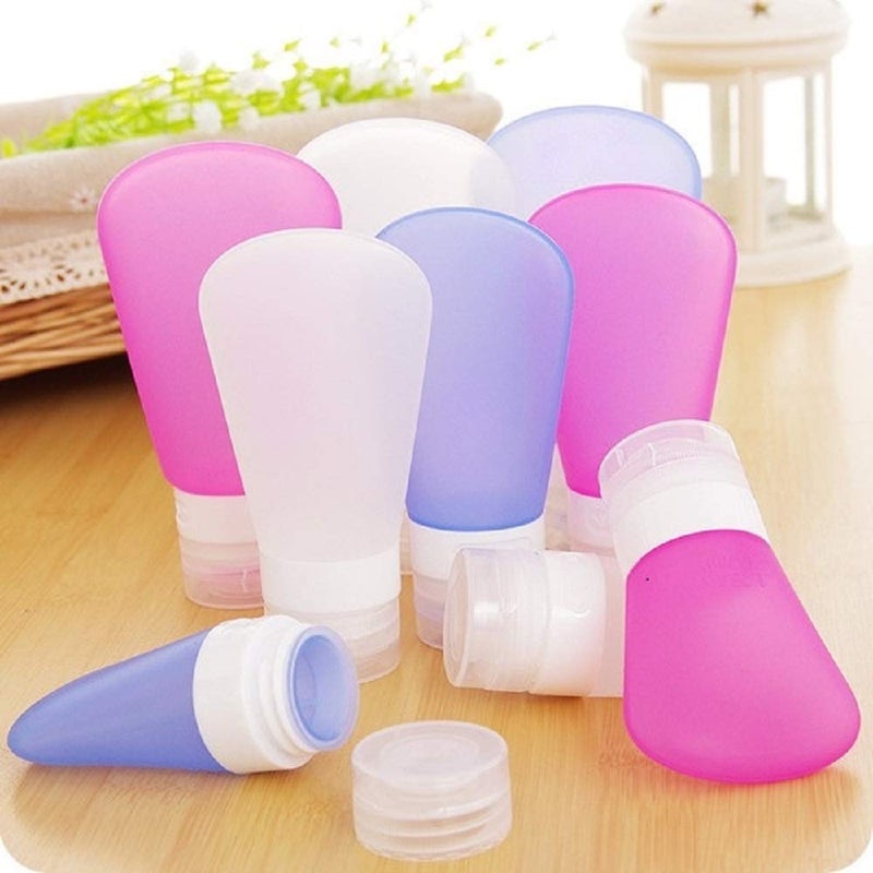 Crownish Silicone Travel Bottles Set - 90ml Portable Travel Bottle Lotion Shampoo Cosmetic Empty Mini Containers Bottle for Shower Gel, Liquid Soap,Toiletries (Pack of 4) - Image 2