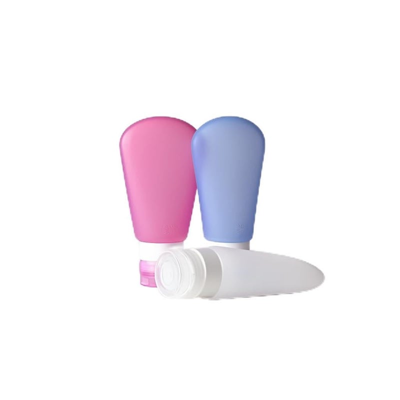 Crownish Silicone Travel Bottles Set - 90ml Portable Travel Bottle Lotion Shampoo Cosmetic Empty Mini Containers Bottle for Shower Gel, Liquid Soap,Toiletries (Pack of 4) - Image 1