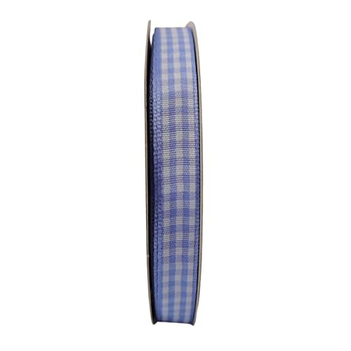Micomon Light Blue Gingham Plaid Checked Ribbon 25 Yard Each Roll 100% Polyester (3/8", Lt.Blue) - Image 3