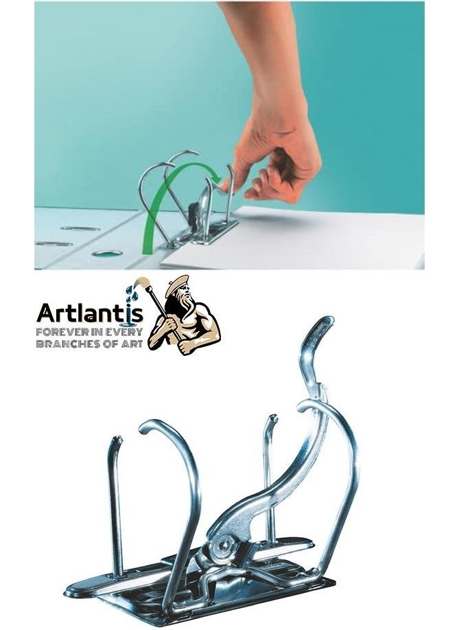 Artlantis - Office Folder Yellow Wide 10 Pieces Plastic Wide Yellow Folder Ring Stainless Steel Clip 10 Pieces - Image 1
