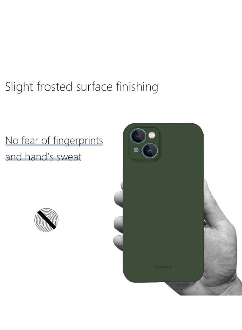 KZDOO iPhone 14 Case Air Skin Series Ultra Slim Frosted Anti Slip Back Cover Full Coverage Camera Lens Protection 6.1 inch Green - Image 2
