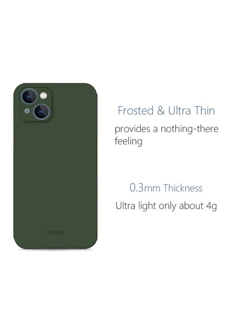 KZDOO iPhone 14 Case Air Skin Series Ultra Slim Frosted Anti Slip Back Cover Full Coverage Camera Lens Protection 6.1 inch Green - Image 4