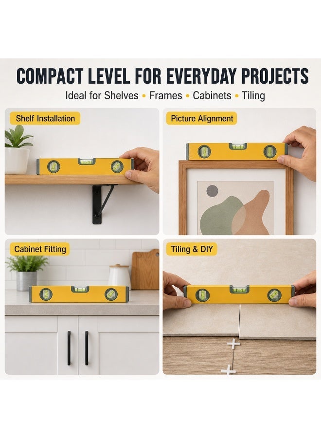 Uken 300mm Magnetic Spirit Level, 12 Inch Aluminum Box Level with 3 Bubble Vials, Horizontal Vertical & 45° Measuring Tool for Carpentry, Tiling, Shelving, Construction and DIY - Image 1