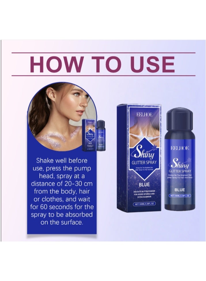 إيلهو بخاخ لامع للجسم من 【EELHOE】 - يضفي لمعاناً فورياً وجذاباً، ضروري للحفلات والمناسبات، يبرز عظمة الترقوة، سهل الإزالة دون غسل، طويل الأمد - Image 4