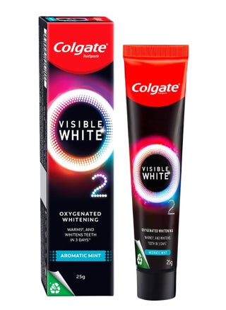 Visible White O2, Teeth Whitening Toothpaste (25g) for noticeably whiter teeth starting in 3 days. Aromatic Mint with Active Technology, Enamel Safe Teeth Whitening & Fresh Breath - pzsku/Z963DA552B58539867EDEZ/45/1749912100/e039c523-3db9-4d53-b7c3-67f41dff3bf1