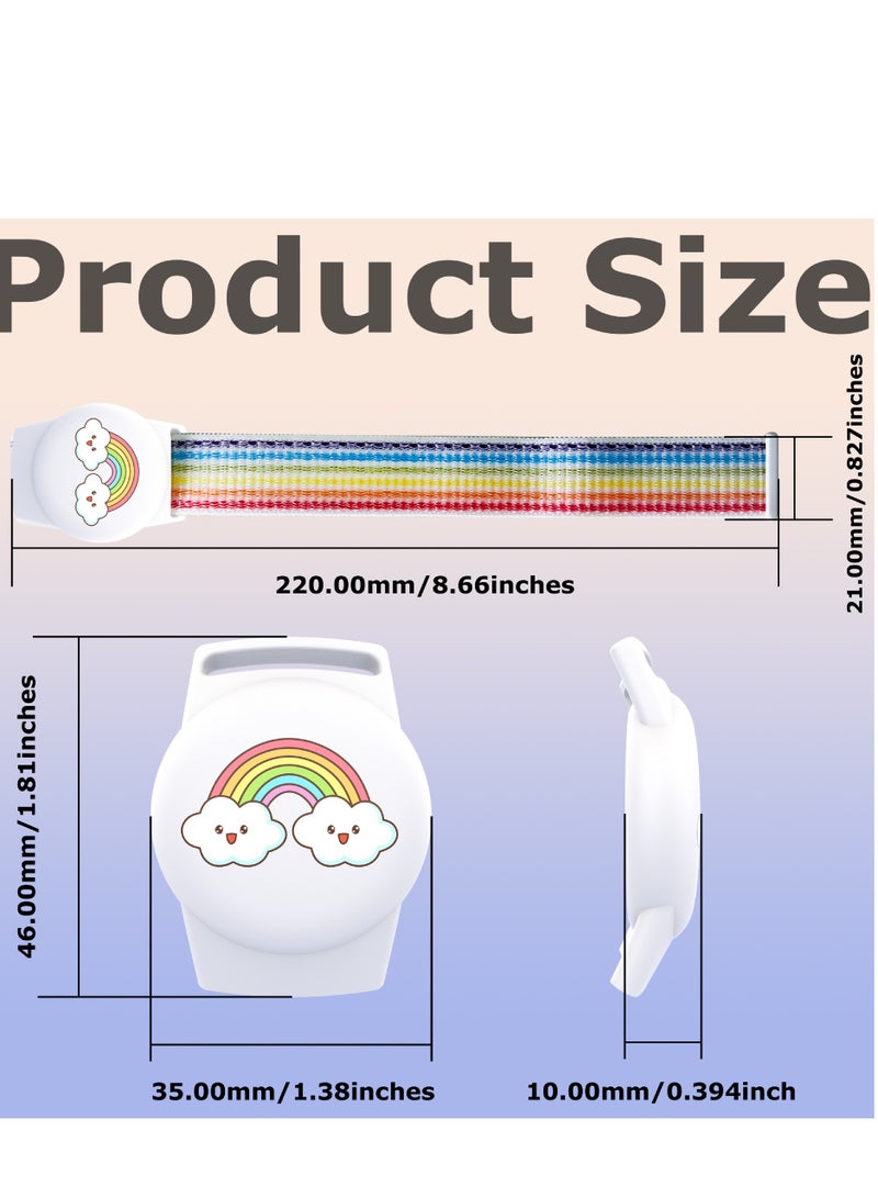 Innoshine Carton Airtag Bracelet for Kids, Apple Air Tag Protective Cover with Nylon Wristband, Waterproof full cover Airtag Trackers Case Cover Elastic Watch Band for Toddlers Girls Boys Elders  - Image 2