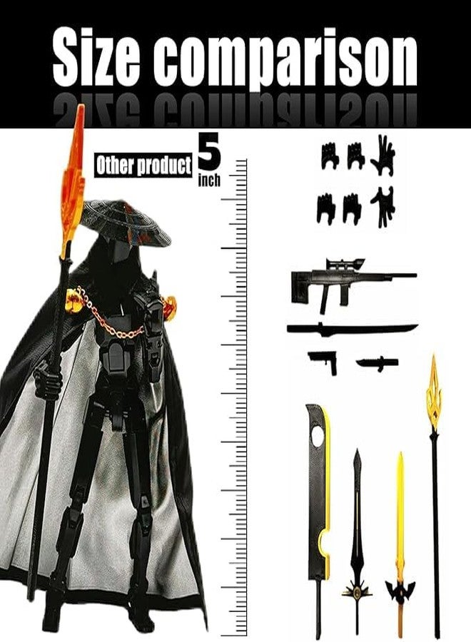 VALUEVIBES Assembly Completed Lucky 13 Action Figures, 3D Printed T13 Action Figure Multi-Jointed Movable, T13 Action Figure, Hand Painted Figure, Desktop Decorations Game Gifts (Black-White) - Image 5