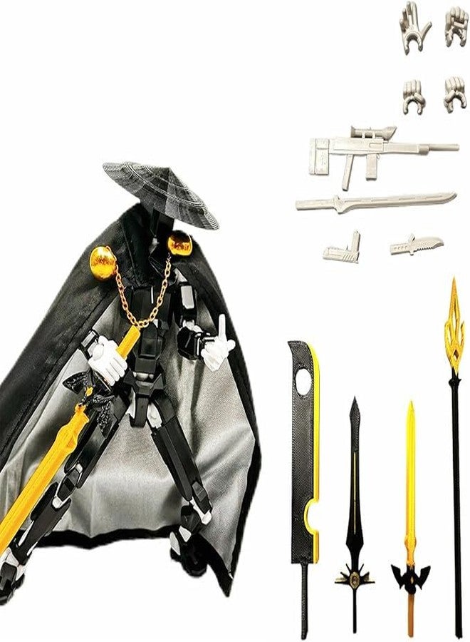 VALUEVIBES Assembly Completed Lucky 13 Action Figures, 3D Printed T13 Action Figure Multi-Jointed Movable, T13 Action Figure, Hand Painted Figure, Desktop Decorations Game Gifts (Black-White) - Image 1