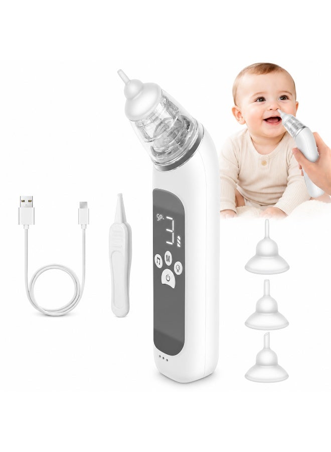 Celeritek Electric Nasal Aspirator for Baby, Large Flow, Baby Nose Sucker with 3 Suction Levels, Rechargeable Nose Cleaner for Toddlers, Music and Light Soothing, Soft Silicone Tips - Image 1