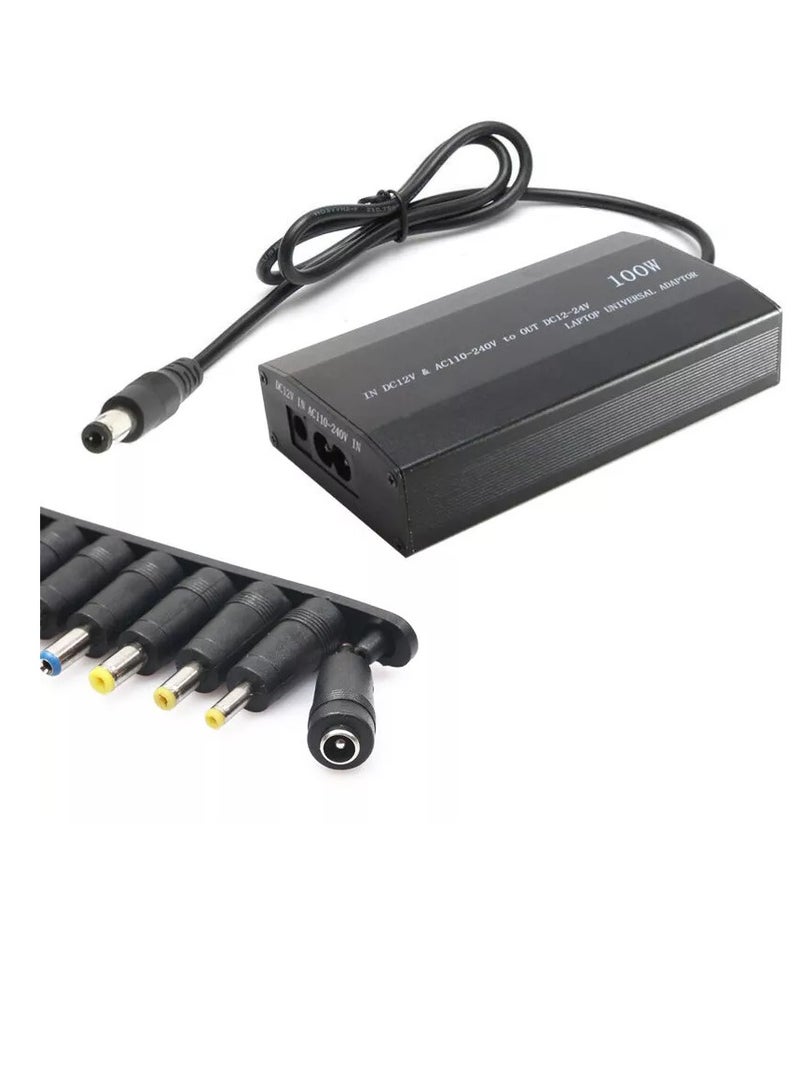 Terabyte Laptop Notebook Power 100W Universal Charger with Car Charger & AC Power Adapter & 8 Power - Image 1