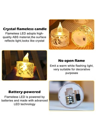 ٢٤ قطعة من شموع LED الصغيرة، شموع LED، شموع كريستالية بدون لهب، شموع LED لحفلات عيد الحب وعيد الميلاد وحفلات الزفاف. - view 4