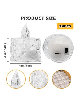 ٢٤ قطعة من شموع LED الصغيرة، شموع LED، شموع كريستالية بدون لهب، شموع LED لحفلات عيد الحب وعيد الميلاد وحفلات الزفاف. - view 2