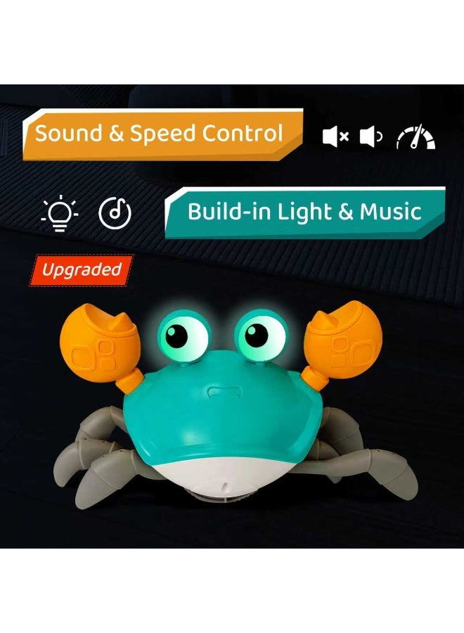 Mini Treasures Electric Runaway Crab Crawling Crab Baby Toy with Music and LED Light Up Toddler Interactive Learning Development Toy with Automatically Avoid Obstacles For Babies, Toddlers and Kids - Image 3