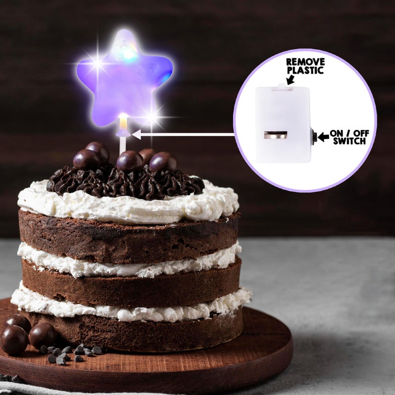 آرت كريتيفيتي أدى ArtCreativity LED Numeric Birthday Cake Topper - إضاءة أعلى القبعات الكعكة مع 3 أوضاع لافتة للنظر - الذكرى السنوية وزينة كعكة عيد الميلاد - ديكور كعكة LED لأي عمر (#6) - Image 2