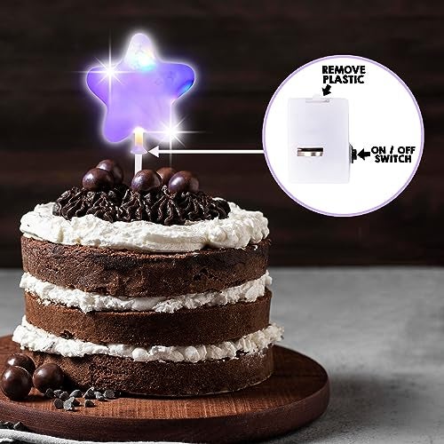 آرت كريتيفيتي أدى ArtCreativity LED Numeric Birthday Cake Topper - إضاءة أعلى القبعات الكعكة مع 3 أوضاع لافتة للنظر - الذكرى السنوية وزينة كعكة عيد الميلاد - ديكور كعكة LED لأي عمر (#6) - Image 5