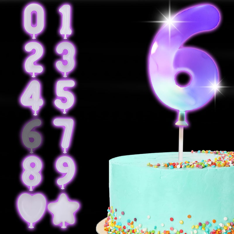 آرت كريتيفيتي أدى ArtCreativity LED Numeric Birthday Cake Topper - إضاءة أعلى القبعات الكعكة مع 3 أوضاع لافتة للنظر - الذكرى السنوية وزينة كعكة عيد الميلاد - ديكور كعكة LED لأي عمر (#6) - Image 1