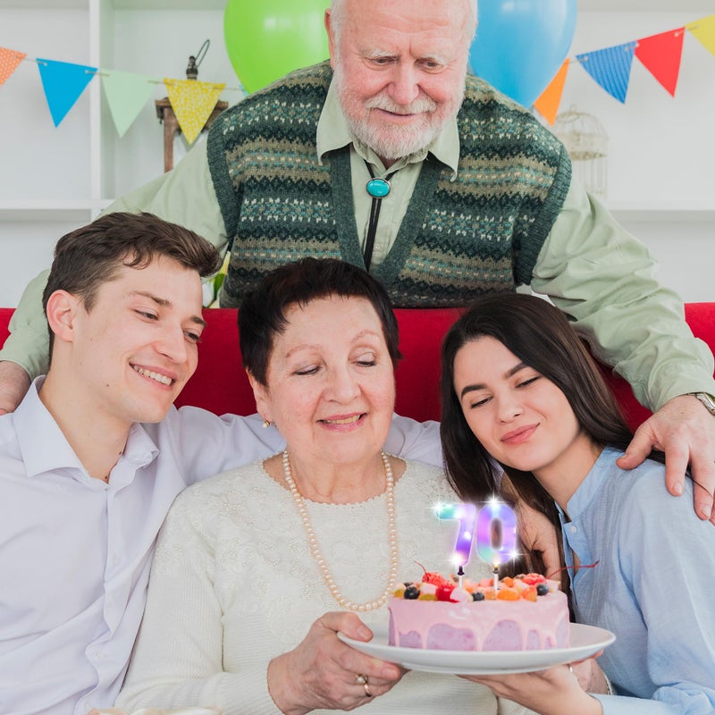 آرت كريتيفيتي أدى ArtCreativity LED Numeric Birthday Cake Topper - إضاءة أعلى القبعات الكعكة مع 3 أوضاع لافتة للنظر - الذكرى السنوية وزينة كعكة عيد الميلاد - ديكور كعكة LED لأي عمر (#6) - Image 4