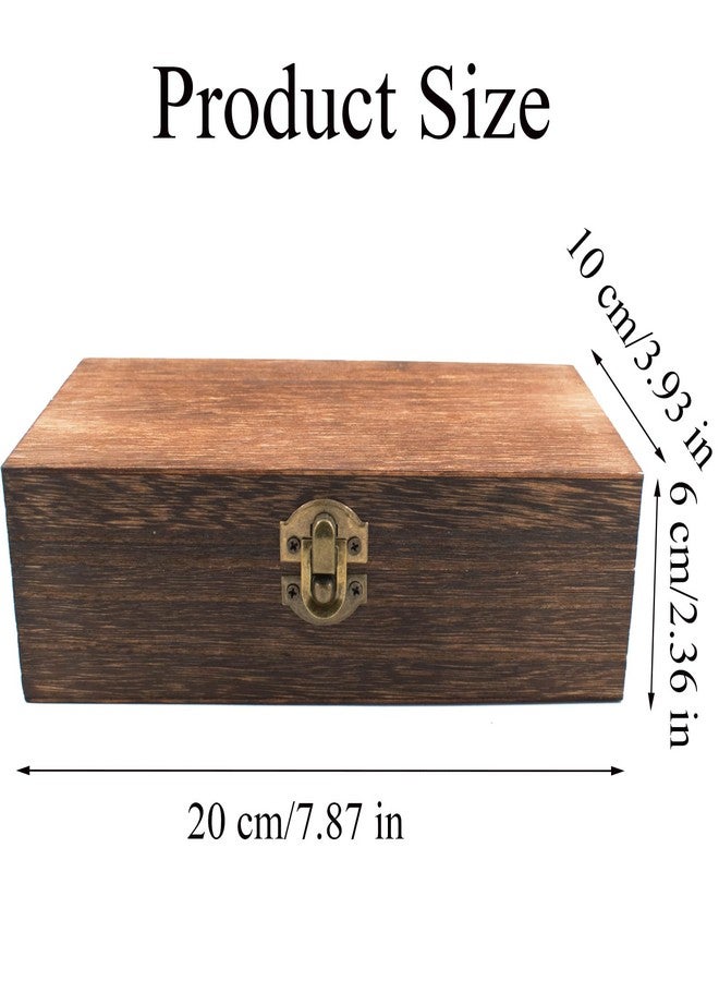 HingoFuni Wood Storage Box with Lid Solid Wood Container Box Decorative Table Large Rectangular Smooth Rustic Style Store Space to Organize Toys Cosmetics Vintage Color 7.87 * 3.93 * 2.36inch, Brown - Image 2