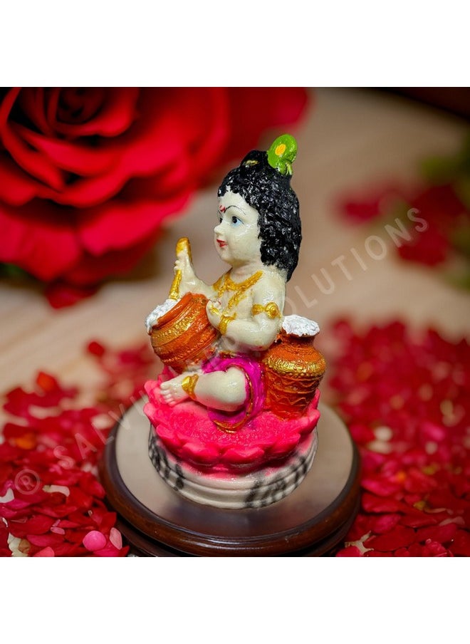 Salvus App SOLUTIONS Salvus APP SOLUTIONS Blessings Embodied: A Sacred Laddu Gopal Idol for Reverent Pooja Rituals and Thoughtful Gifting (Multicolor_4x6 Inch)  - Image 4