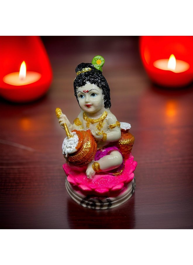 Salvus App SOLUTIONS Salvus APP SOLUTIONS Blessings Embodied: A Sacred Laddu Gopal Idol for Reverent Pooja Rituals and Thoughtful Gifting (Multicolor_4x6 Inch)  - Image 1