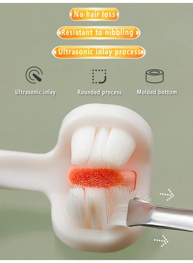 فرشاة أسنان للأطفال، فرشاة أسنان للأطفال، فرشاة أسنان ثلاثية الجوانب للأطفال، فرشاة أسنان التوحد للأطفال، ناعمة ولطيفة للعناية الكاملة بالأسنان واللثة، عبوة من 2 فرشاة أسنان - Image 3