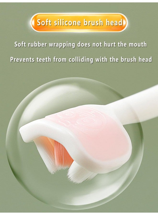 فرشاة أسنان للأطفال، فرشاة أسنان للأطفال، فرشاة أسنان ثلاثية الجوانب للأطفال، فرشاة أسنان التوحد للأطفال، ناعمة ولطيفة للعناية الكاملة بالأسنان واللثة، عبوة من 2 فرشاة أسنان - Image 4