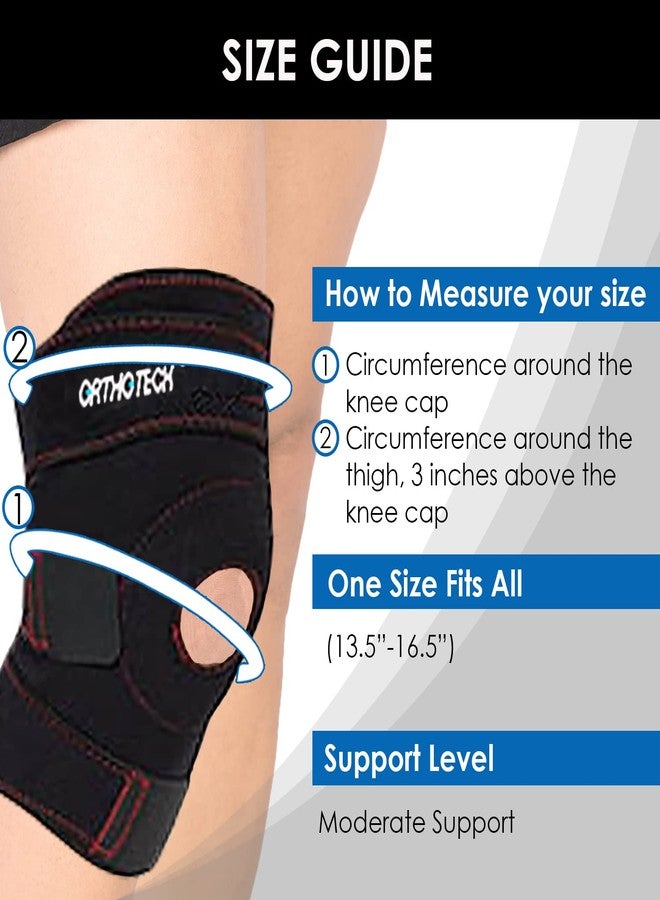 Orthotech Open Patella Knee Supporter (Black, S-L) - Image 4