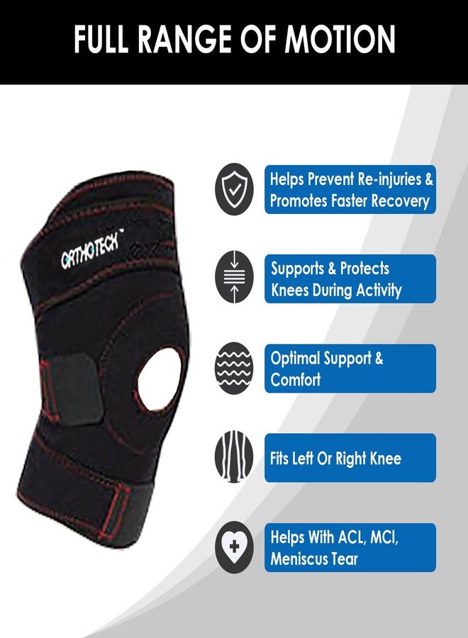 Orthotech Open Patella Knee Supporter (Black, S-L) - Image 2
