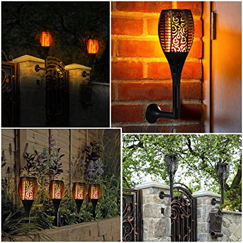 Epyz Solar Light Outdoor Waterproof Flickering Flame Mashaal Lamp 96 Led Auto On/Off for Yard Garden Party and Festival Decoration [ Pack of 2, Warm Yellow ], ABS Plastic - Image 3