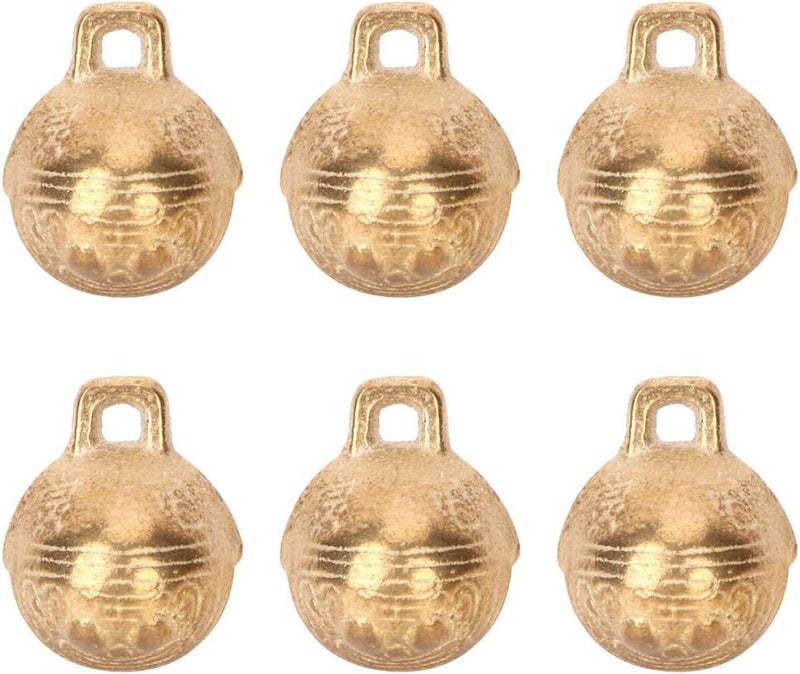 SAMLOO 6PCS 1.3inch Vintage Bronze Jingle Bells Antique Copper Bell Brass Bell for Dog Cat Pet Home Door Decor Holiday Christmas Decoration and DIY Craft Bells, Gold - Image 1