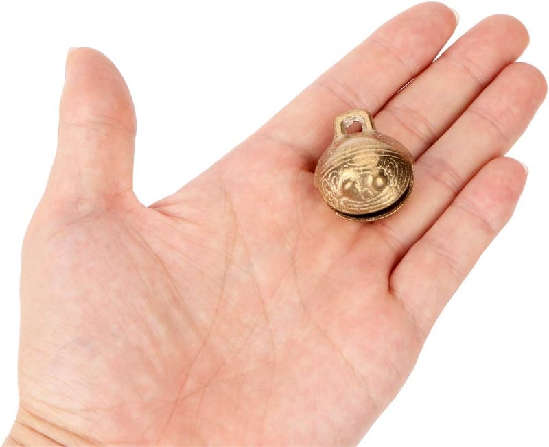 SAMLOO 6PCS 1.3inch Vintage Bronze Jingle Bells Antique Copper Bell Brass Bell for Dog Cat Pet Home Door Decor Holiday Christmas Decoration and DIY Craft Bells, Gold - Image 5
