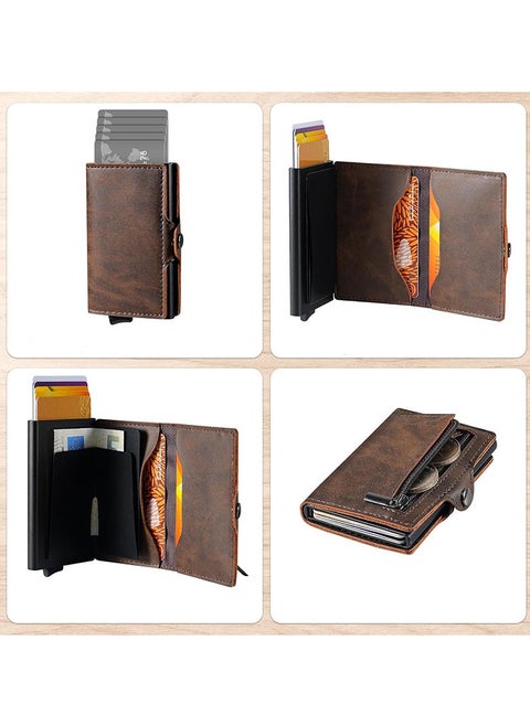 Credit Card Holder RFID Blocking and Magnetic Closure,  Card Wallet with Coin Pocket for Men Gifts