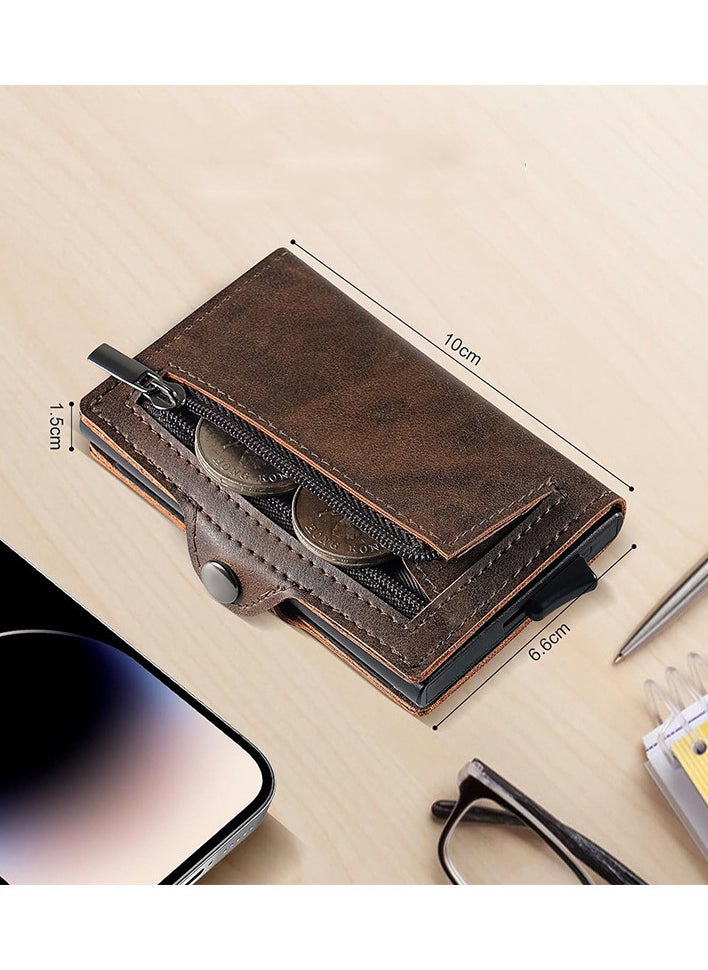 Generic - Credit Card Holder RFID Blocking and Magnetic Closure,  Card Wallet with Coin Pocket for Men Gifts - Image 1