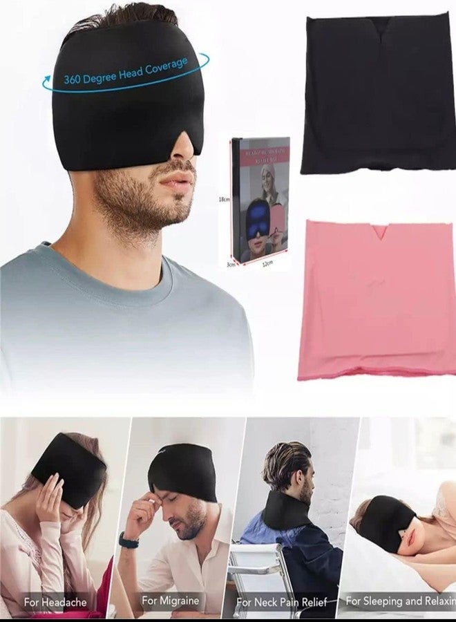 Waexlla Cooling Ice Hat with Hot Cold Therapy, Reusable Gel Pack, Quick Pain Relief Cap, No Condensation, Black, Adjustable Compression for Headache and Stress Relief - Image 4