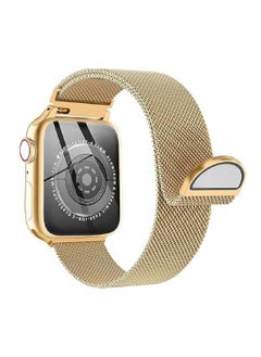 Generic Magnetic Stainless Steel Milanese Loop Band for Apple Watch | Compatible with 38mm 40mm 41mm | Stylish Mesh Wristband Replacement Strap (Gold)  - Image 1