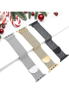 Generic Magnetic Stainless Steel Milanese Loop Band for Apple Watch | Compatible with 38mm 40mm 41mm | Stylish Mesh Wristband Replacement Strap (Gold)  - Image 2