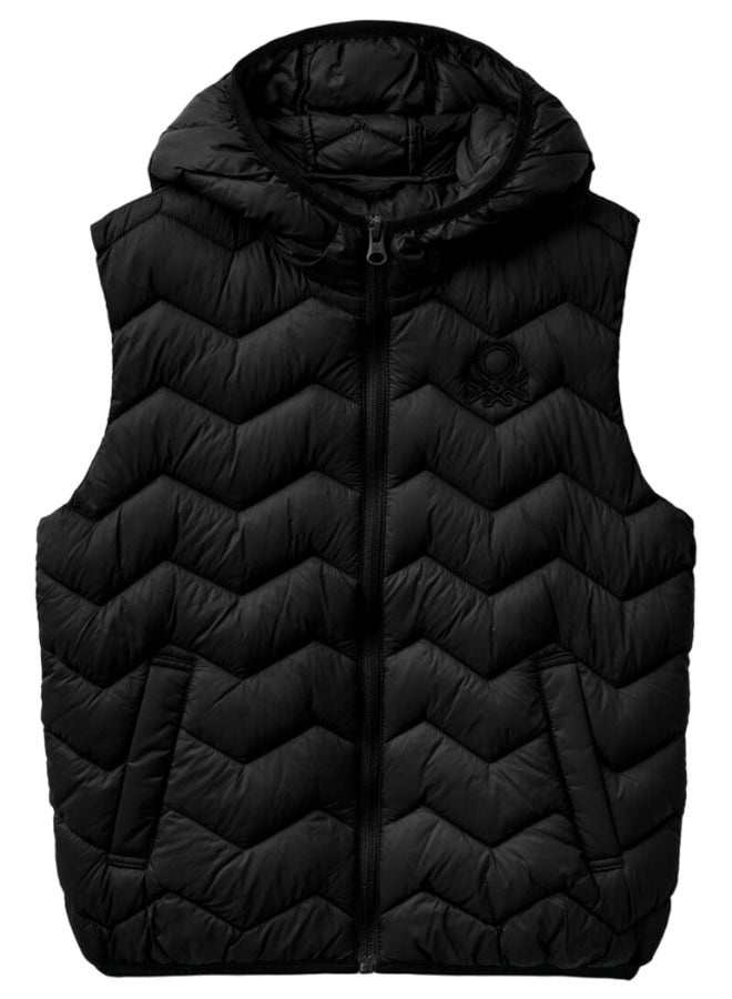 Girls Padded Vest With Hood