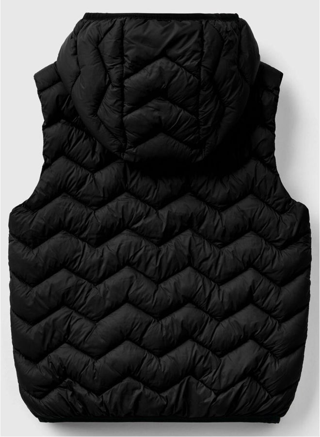 Girls Padded Vest With Hood