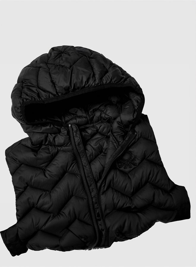 Girls Padded Vest With Hood